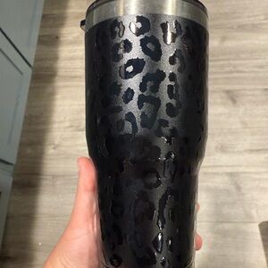 Black Leopard Print Tumbler